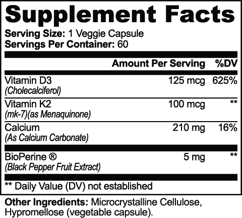 Vitamin D3 + K2 + Calcium
