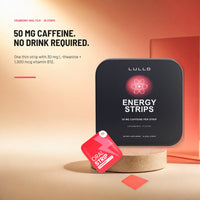 Lullo Energy Strips oral film hero - 50 mg caffeine and 30 mg L-theanine
