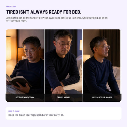 When Lullo Sleep Strips fit - bedtime wind-down, travel, and off-schedule nights